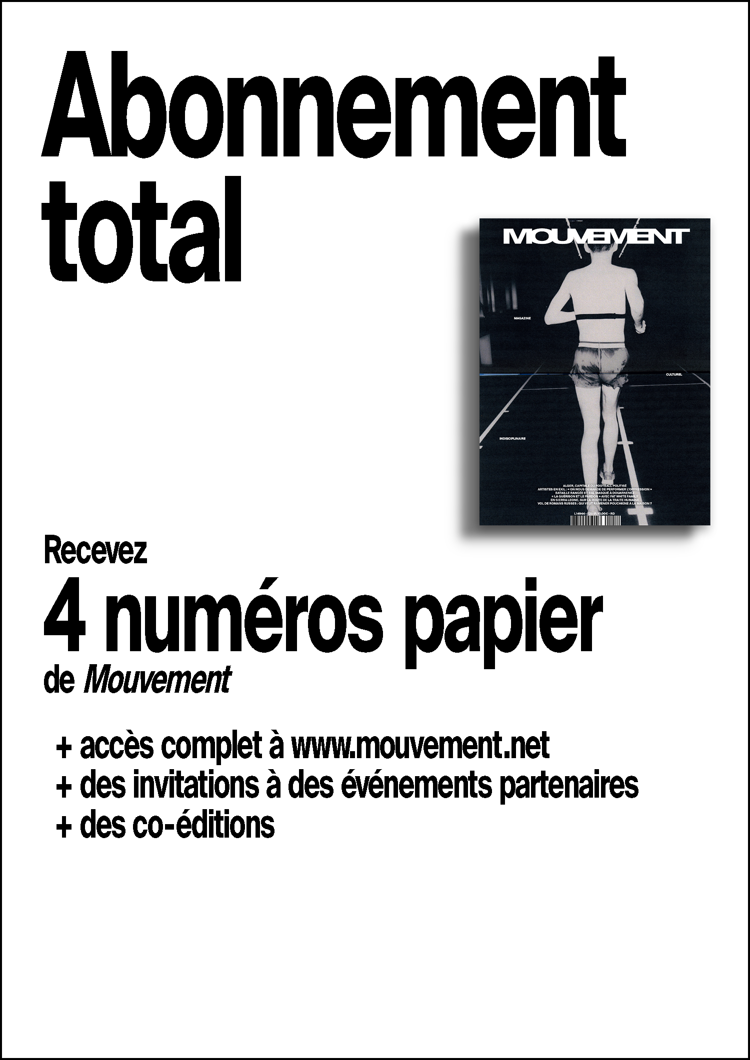 Abonnement - magazine Mouvement avantages
